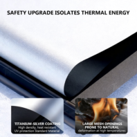 Close-up of Kaldov electric windshield sunshade titanium-silver reflective coating and heat-resistant layered material.