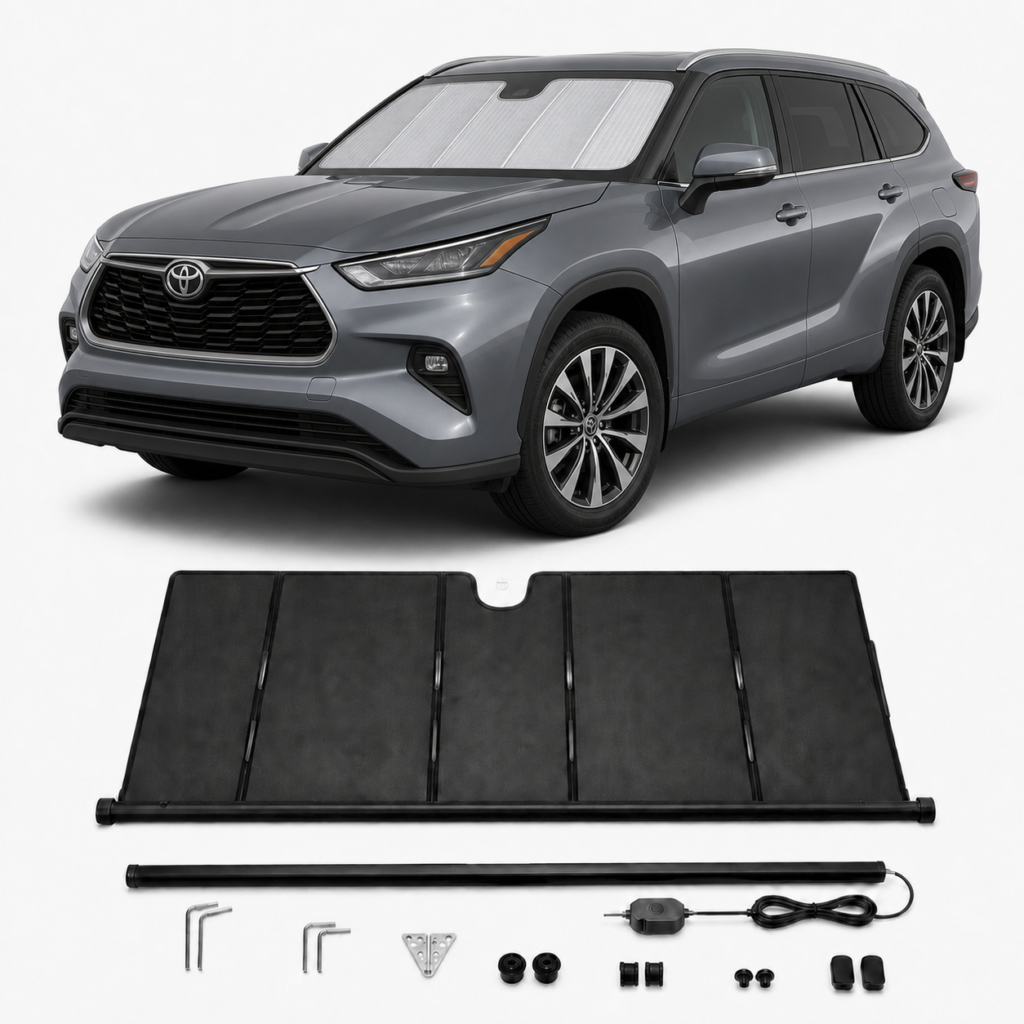 KALDOV™ upgraded electric windshield sunshade with installation accessories for Toyota Highlander