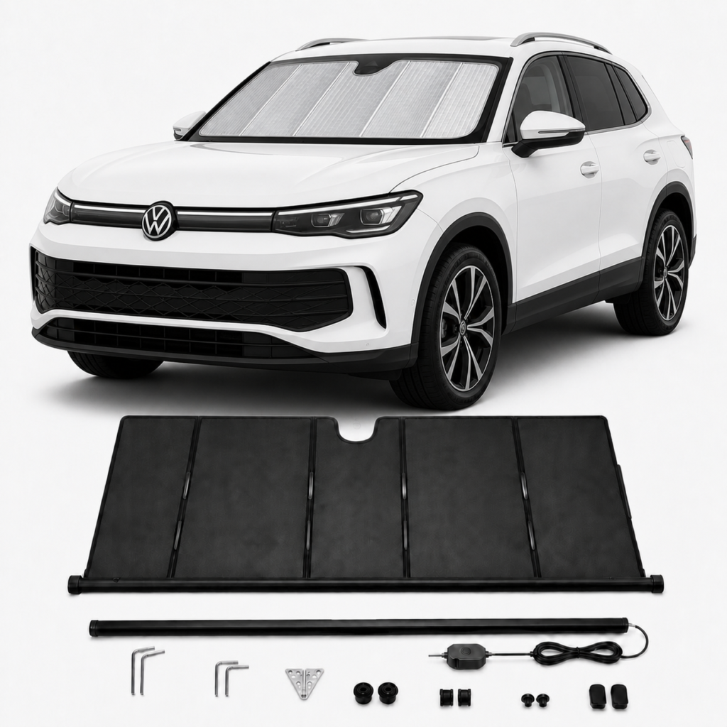 volkswagen-tiguan-suv-upgraded-electric-sunshade-kaldov.png KALDOV™ upgraded electric windshield sunshade with installation accessories for Volkswagen Tiguan SUV